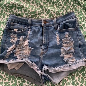 Vibrant MIU Size large ripped denim shorts